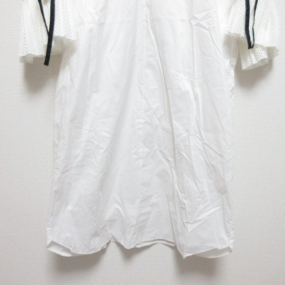 Muveil Work Vネック フレア スリーブ ドレス