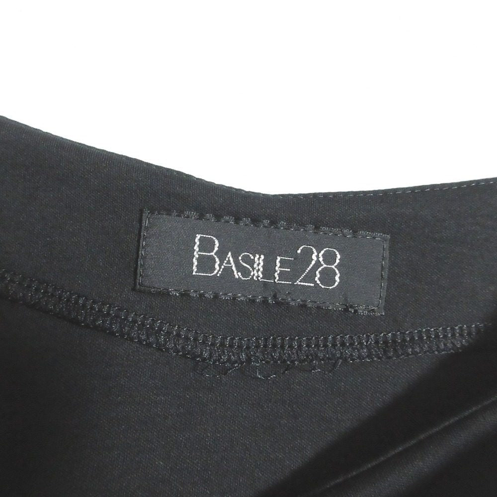 BASILE28 スムース アシンメトリー ハーフスリーブ プルオーバー