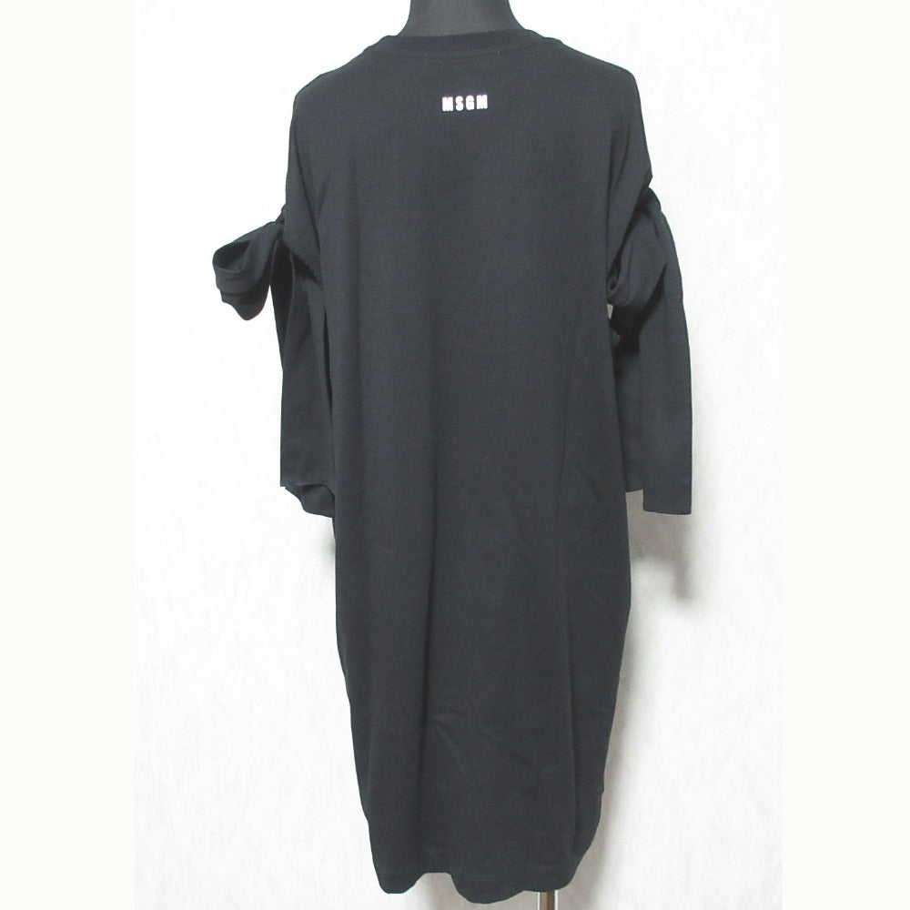 MSGM ショルダーリボン ノースリーブ コットン ワンピース