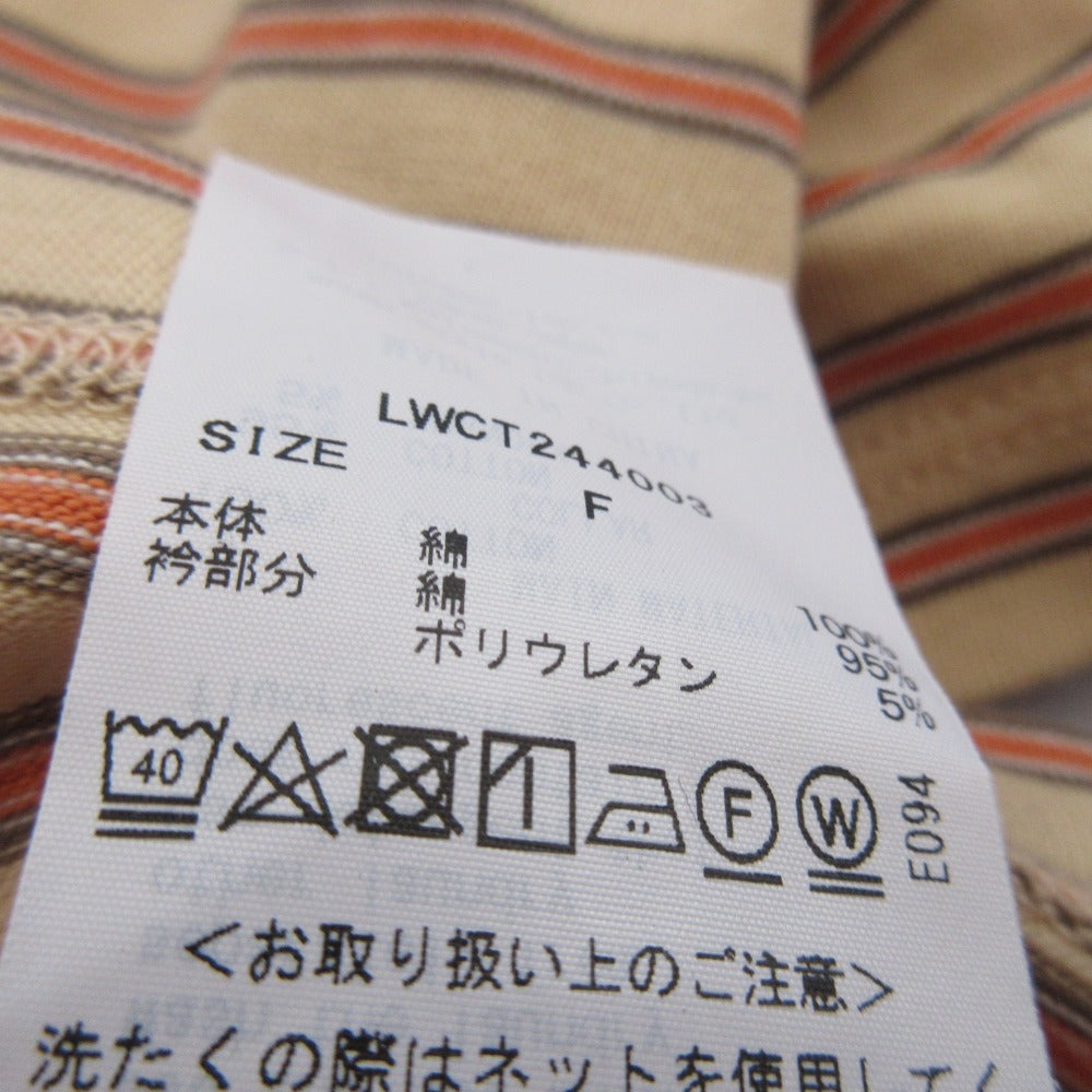 Lily Brown Lily BearボーダーコットンTシャツ