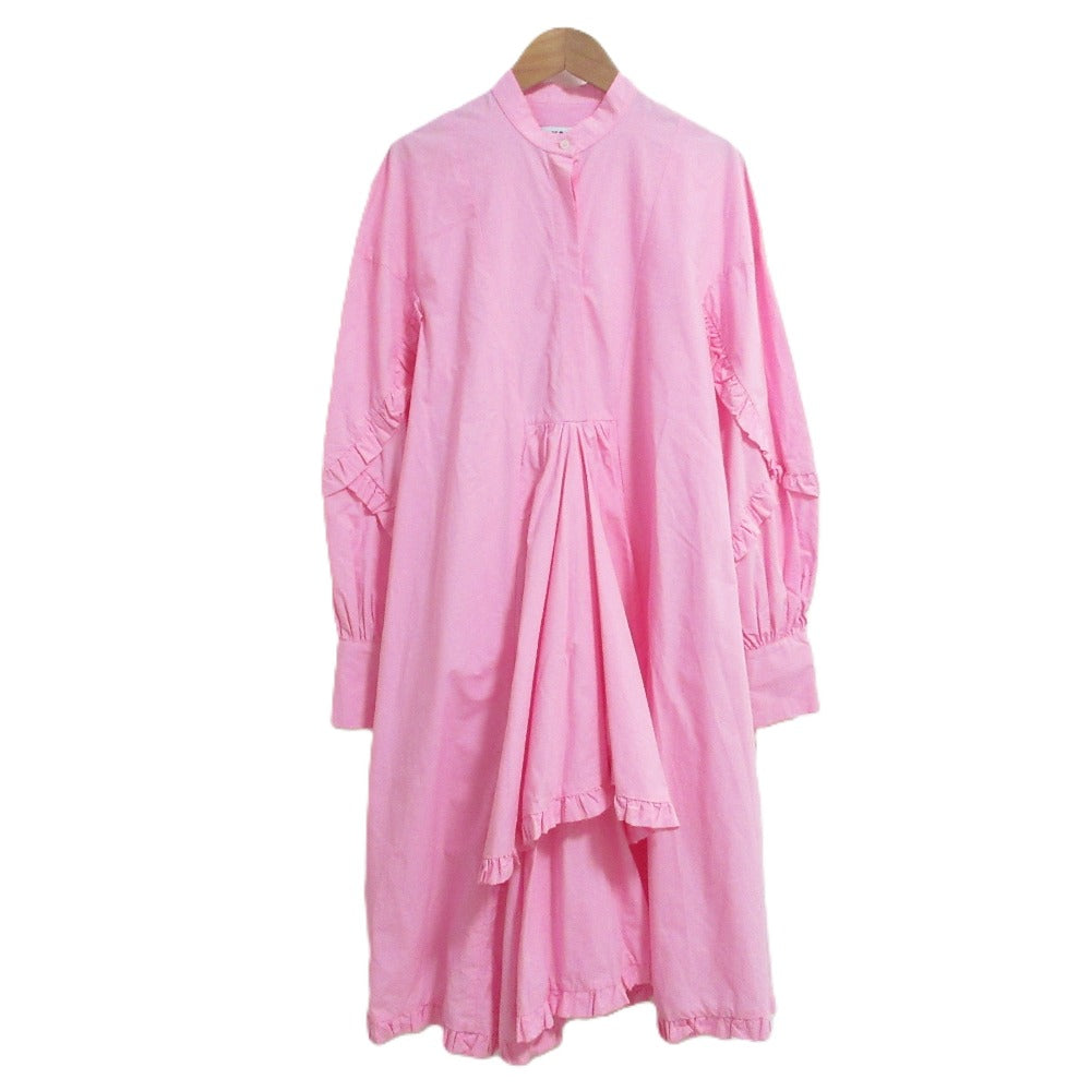 MSGM フリル 長袖 スタンドカラー シャツ ドレス
