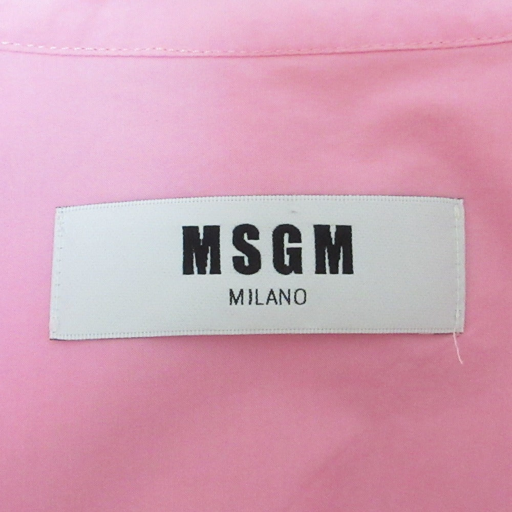 MSGM フリル 長袖 スタンドカラー シャツ ドレス