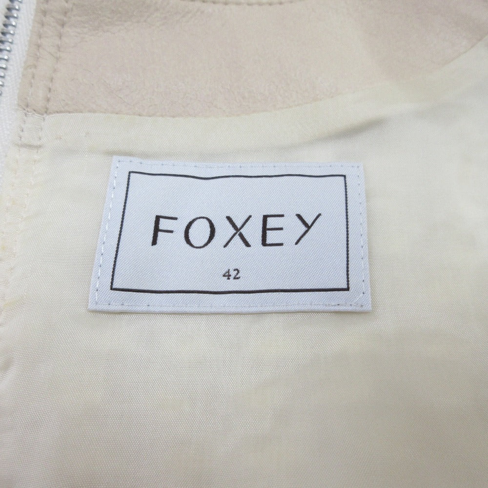 フォクシー Coquille Dress フェイクレザーワンピース