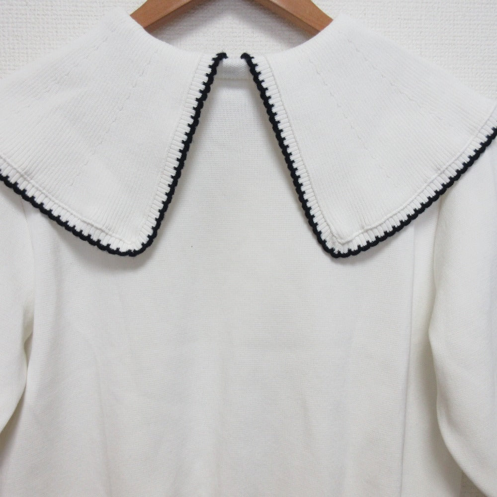 yori 刺繍 カラー ニット セーター