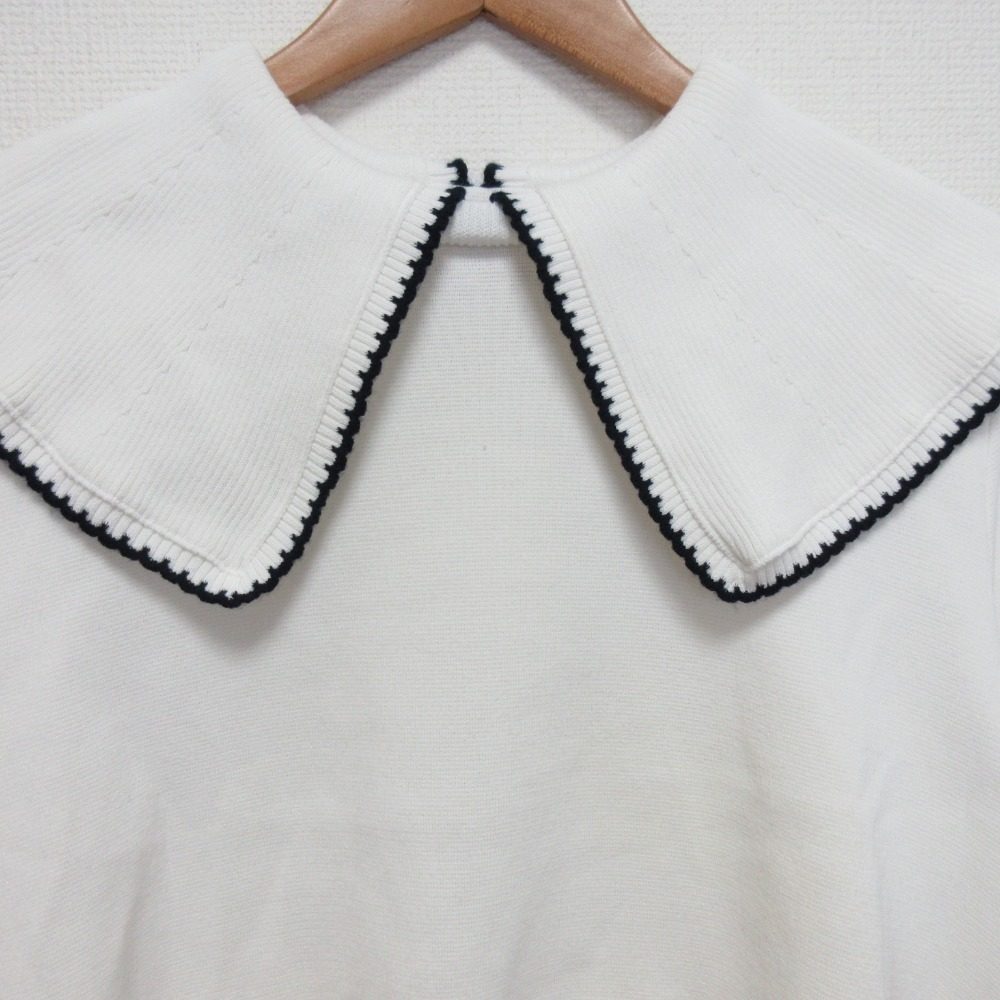 yori 刺繍 カラー ニット セーター