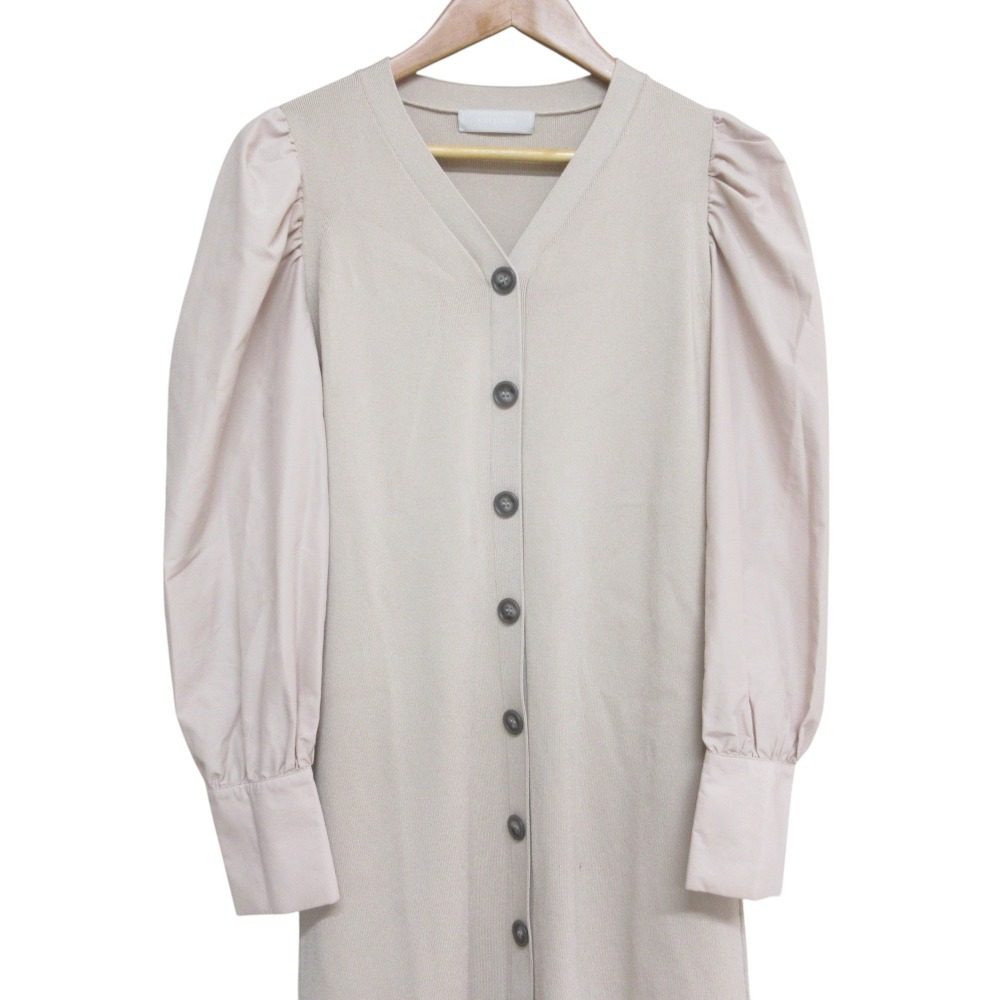 CELFORD パフ スリーブ ロング ニット ドレス