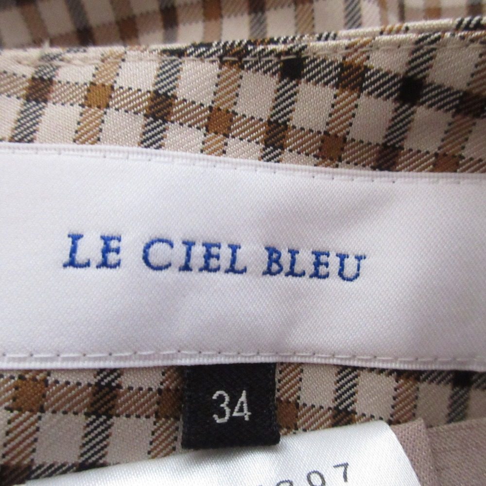 LE CIEL BLEU チェック ロング フレア スカート