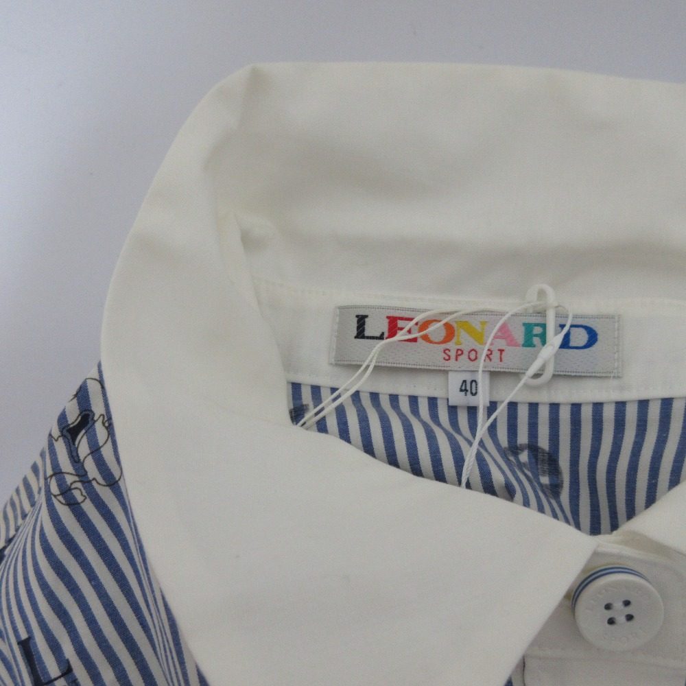 LEONARD SPORT ストライプ シャツ ドレス
