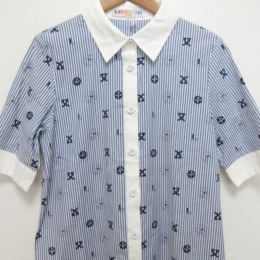 LEONARD SPORT ストライプ シャツ ドレス