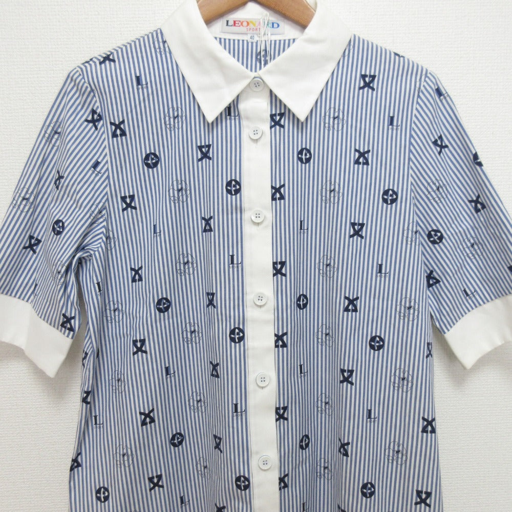 LEONARD SPORT ストライプ シャツ ドレス