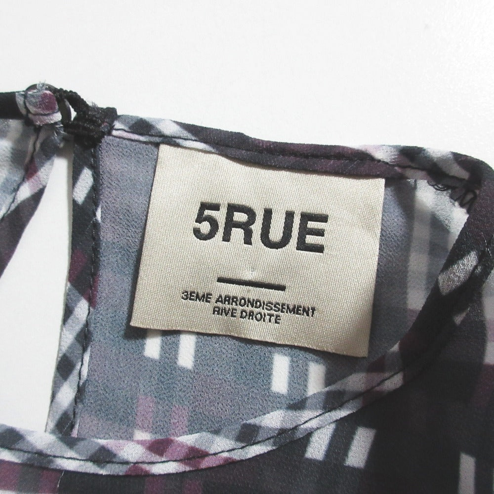 5RUE チェック フリル マキシ ドレス