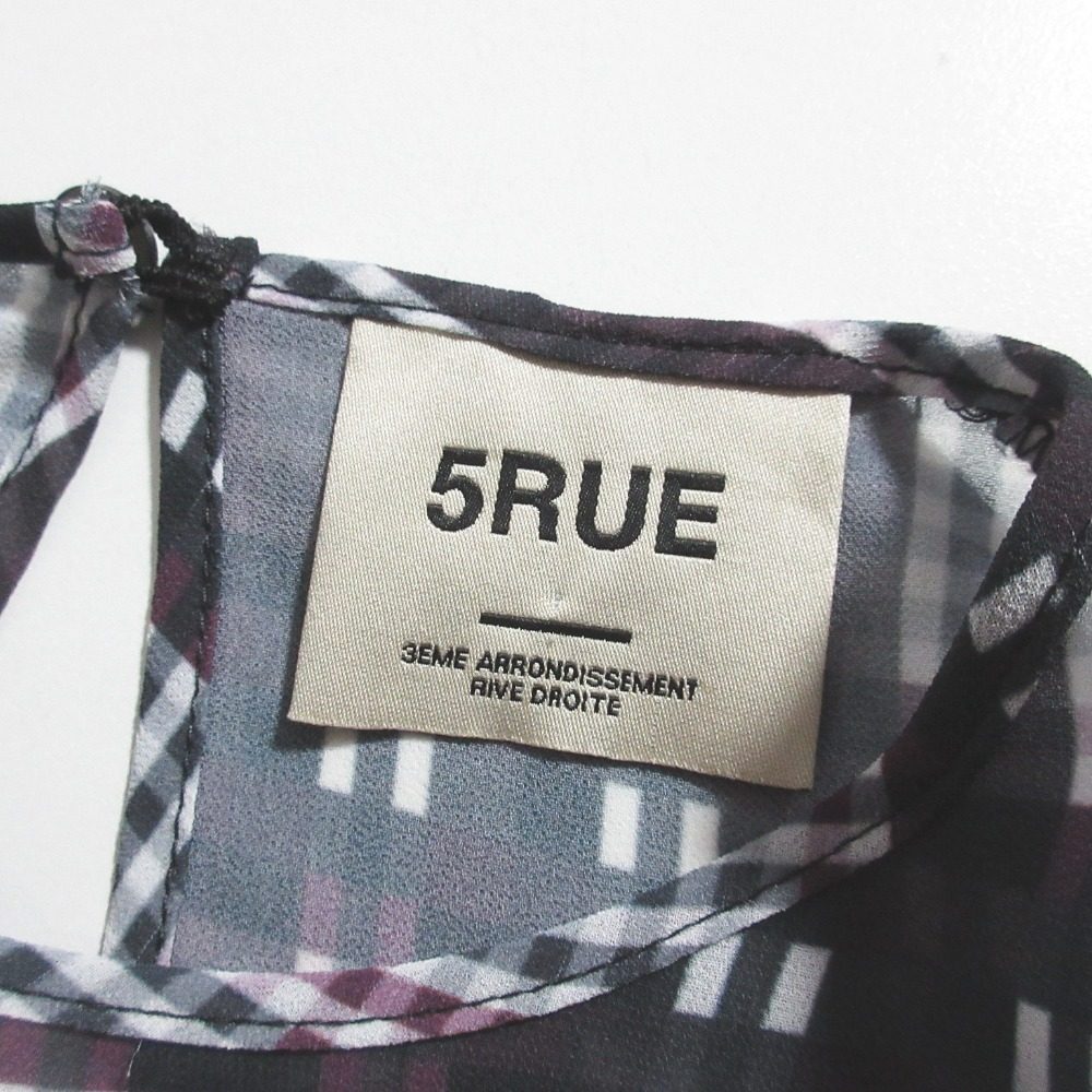 5RUE チェック フリル マキシ ドレス