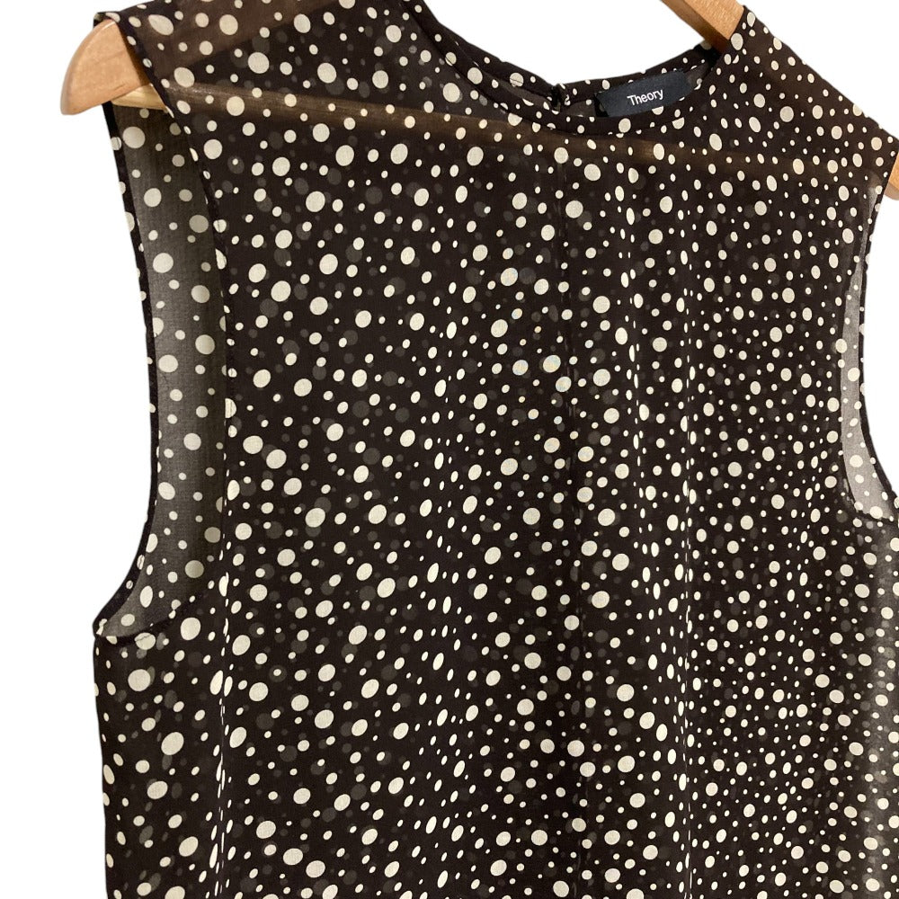 セオリー PRINTED CHIFFON CONTINUOUS SHELL ノースリーブブラウス