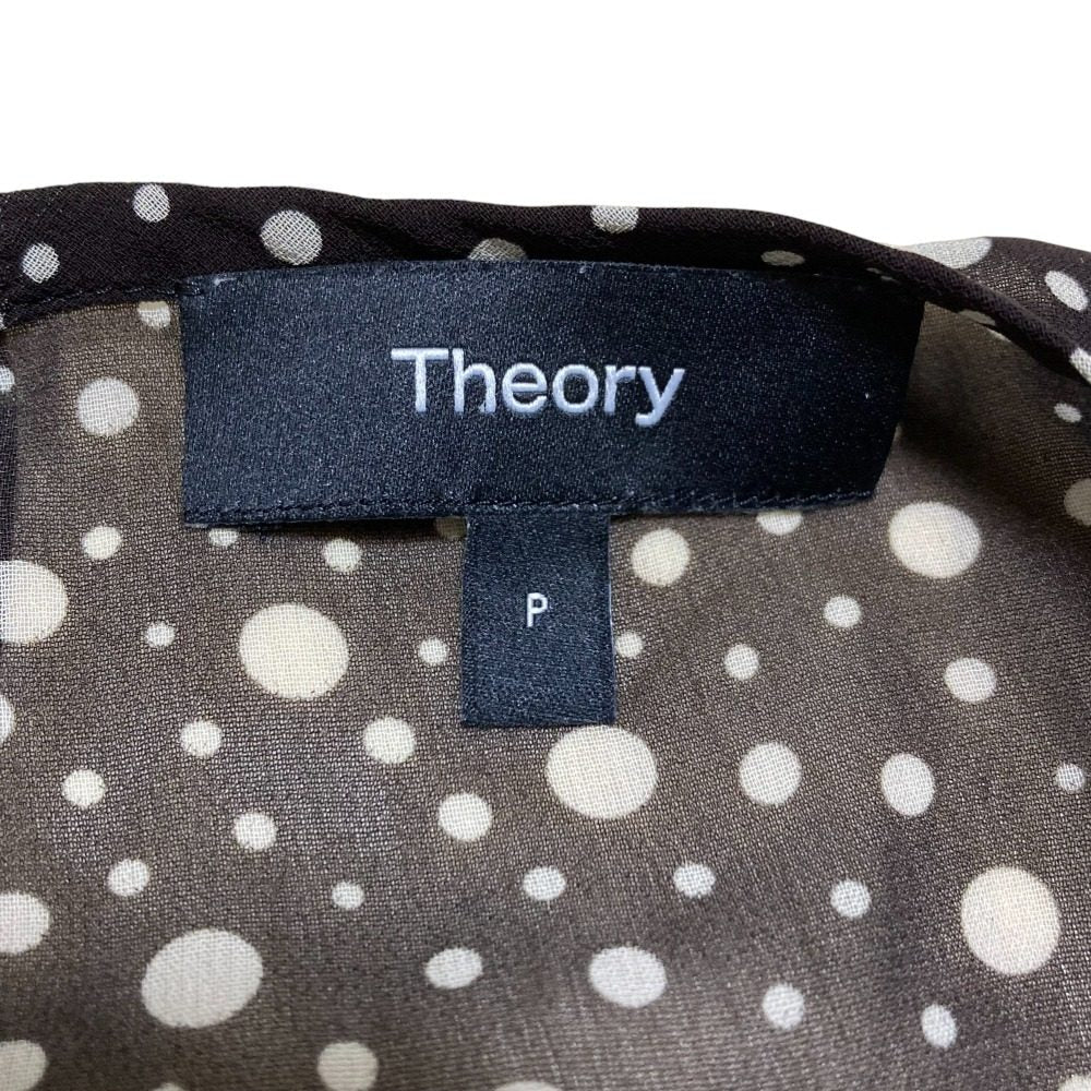セオリー PRINTED CHIFFON CONTINUOUS SHELL ノースリーブブラウス