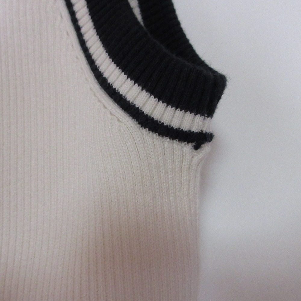 CABaN コットンカシミヤリブニットノースリーブプルオーバー
