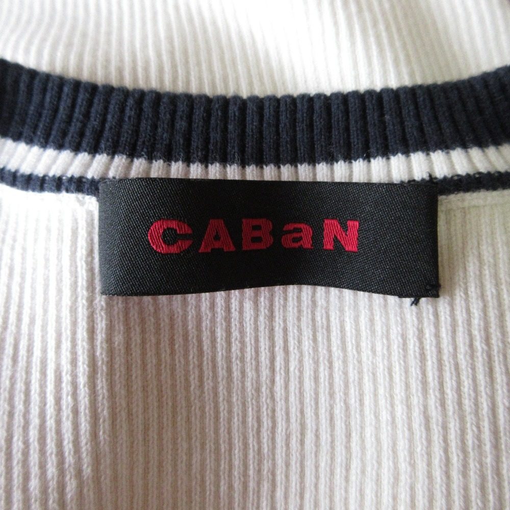 CABaN コットンカシミヤリブニットノースリーブプルオーバー
