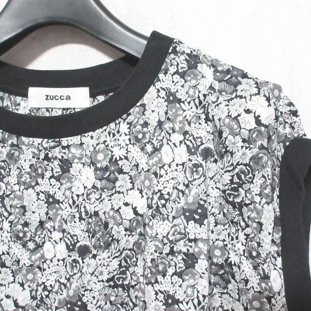 ズッカ リバティプリント ノースリーブコンビカットソー