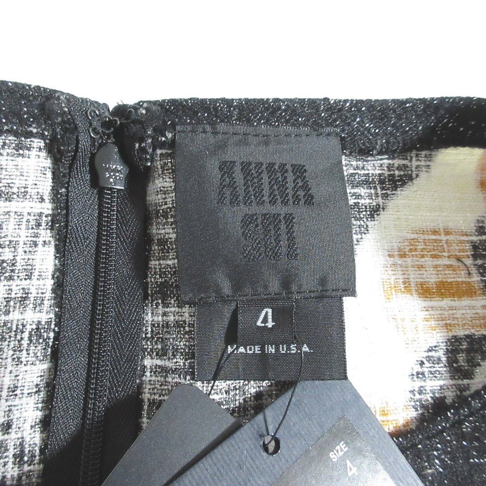 ANNA SUI ラメ ツイード リネン ドレス