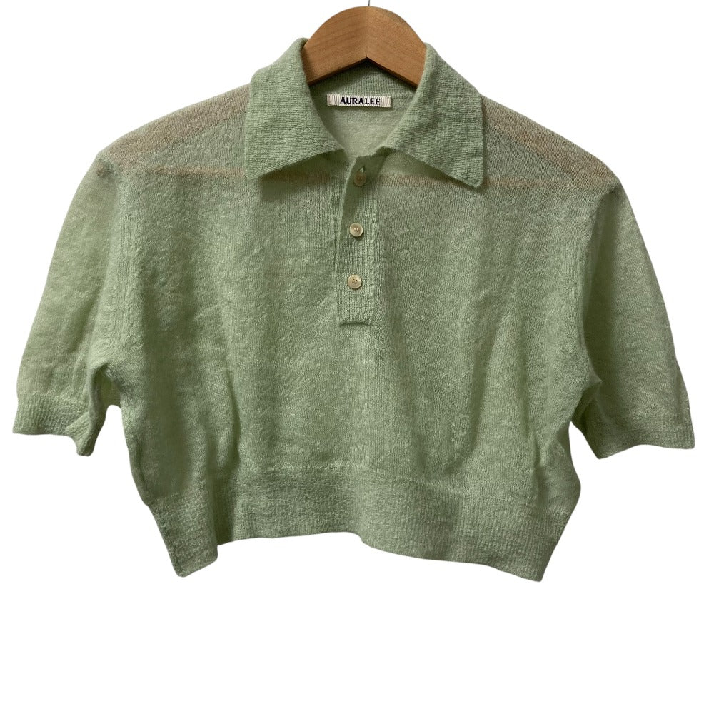 オーラリー KID MOHAIR SHEER KNIT ポロシャツ
