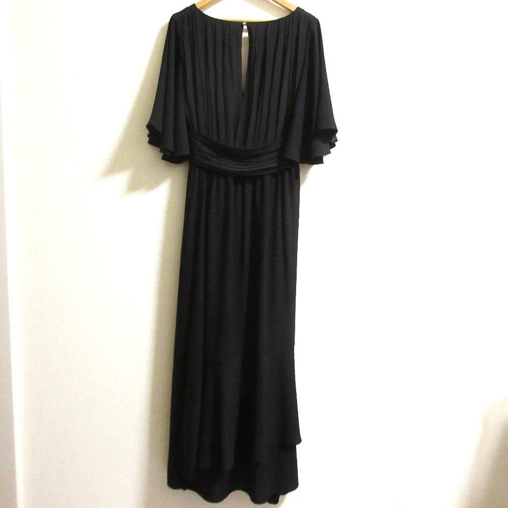 LIBJOIE ギャザー ベルト フレア ロング ドレス