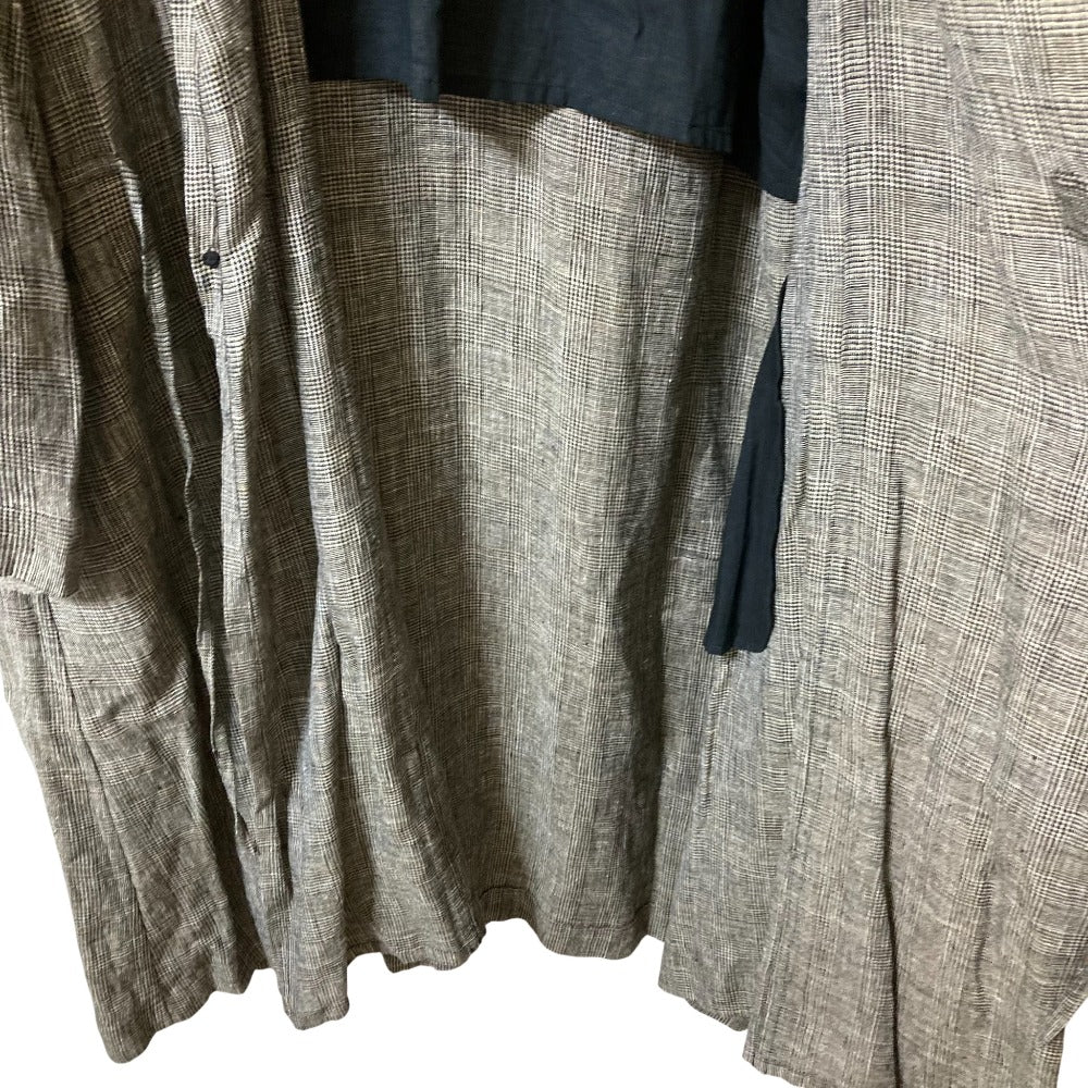 pas de calais グレン チェック リネン コート