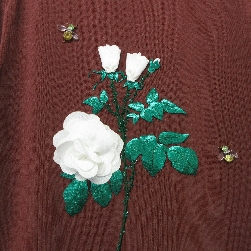 MUVEIL フラワー 刺繍 ニット カーディガン