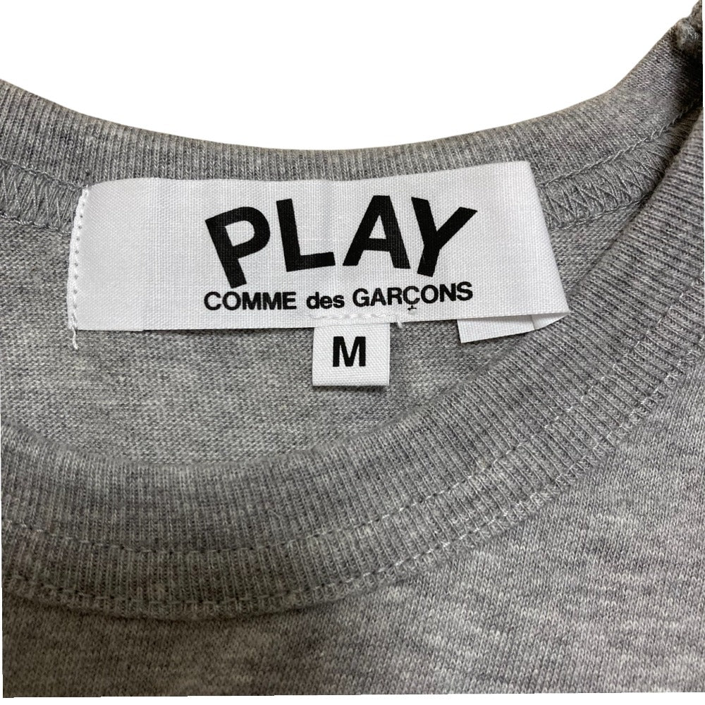 プレイコムデギャルソン ダブルハートワッペン コットン クルーネック半袖Tシャツ