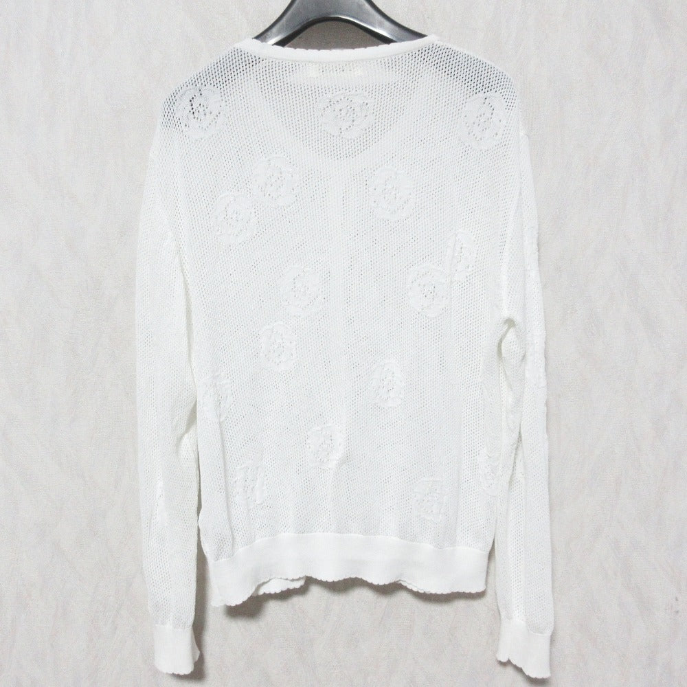 インゲボルグ カメリア透かしニットカーディガン