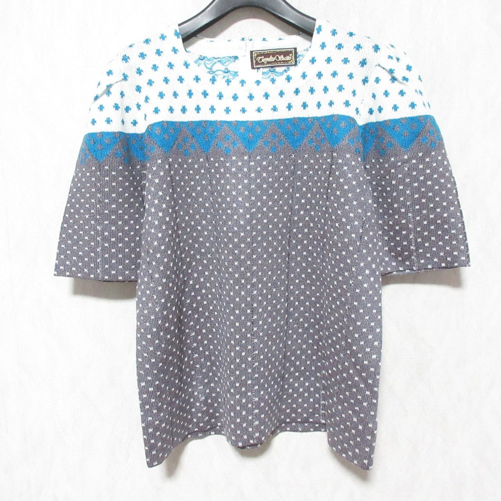 斎藤都世子 刺繍ニットカットソー