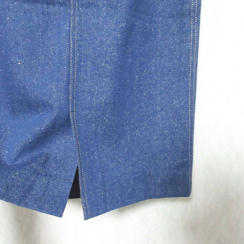 レオナール シルクフラワー刺繍デニムスカート