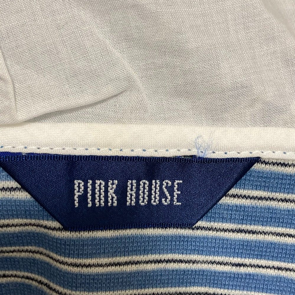 ピンクハウス フリルカラーボーダーショートスリーブTシャツ
