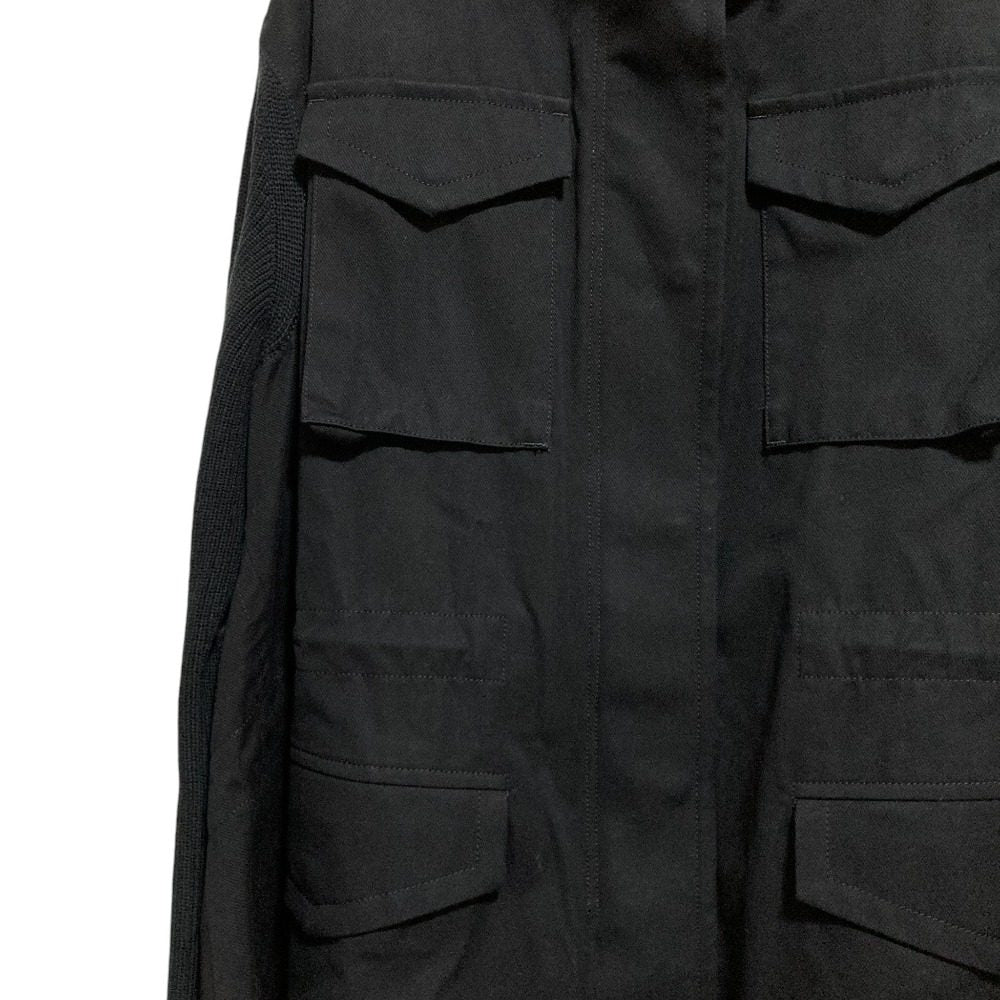 サカイ Fabric Combo Jacket ニットドッキングミリタリージャケット