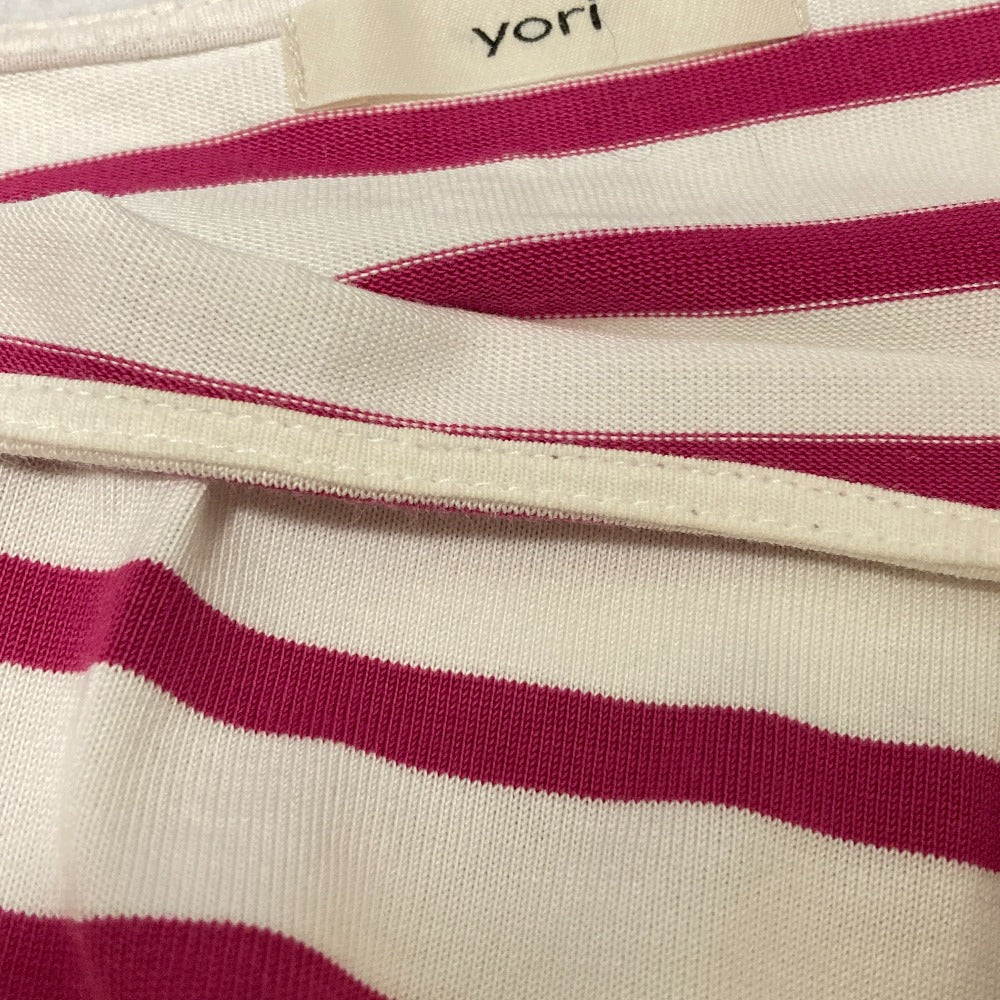 ヨリ ボーダーコットンロングスリーブTシャツ