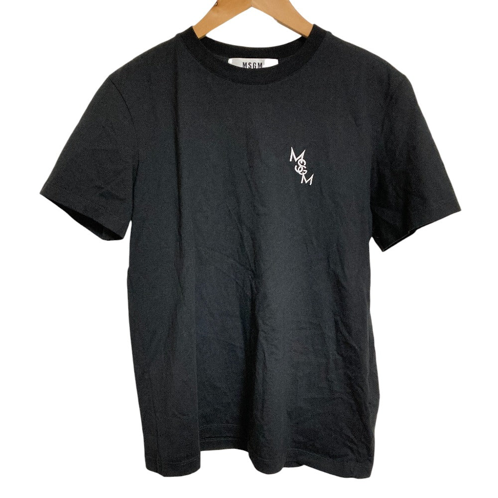 エムエスジーエム ロゴ刺繍コットンTシャツ