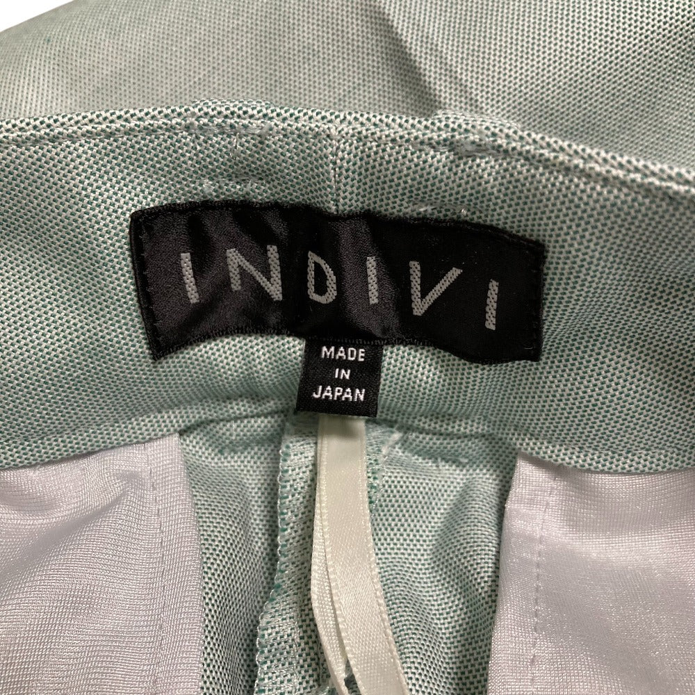 インディヴィ 麻調テーパードパンツ