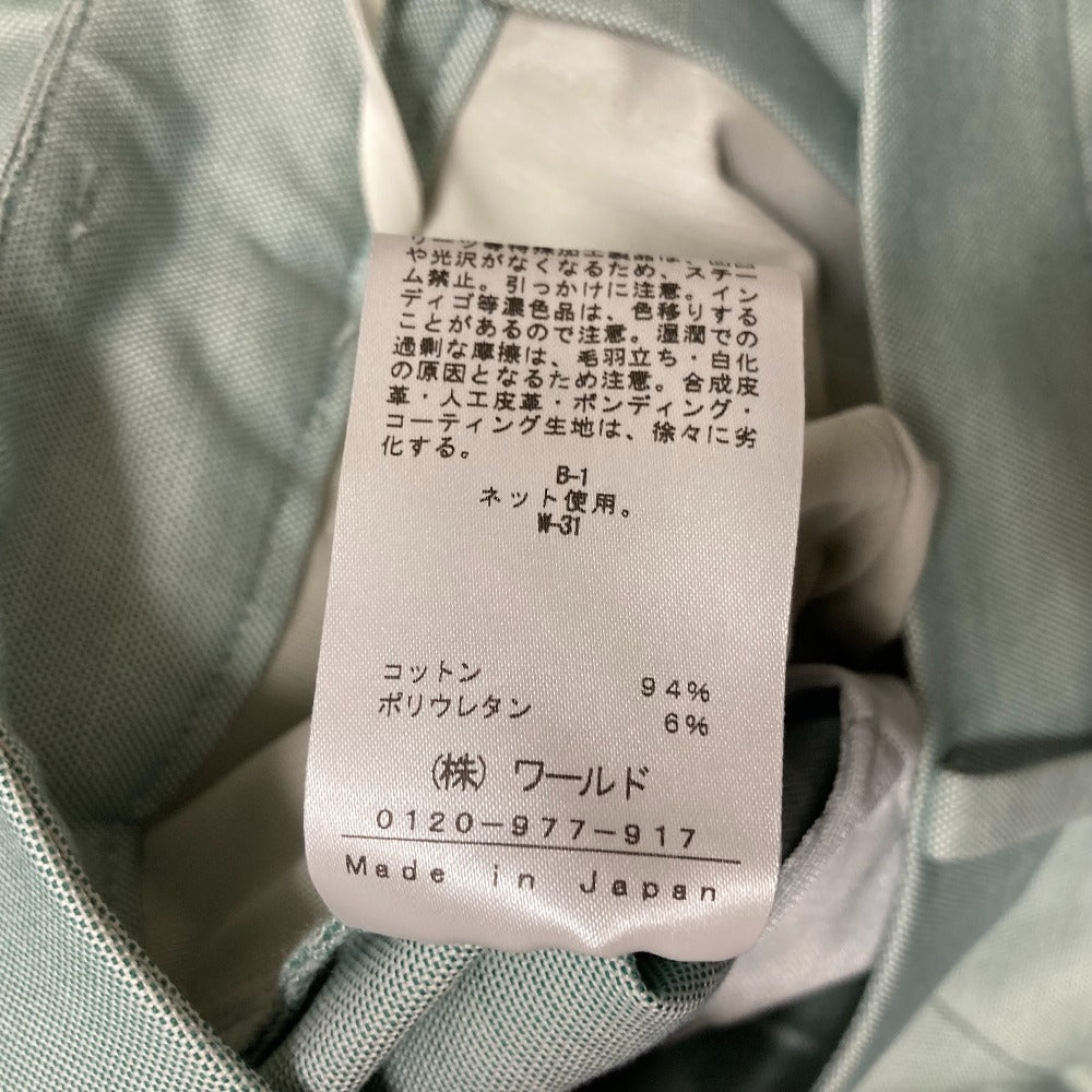 インディヴィ 麻調テーパードパンツ