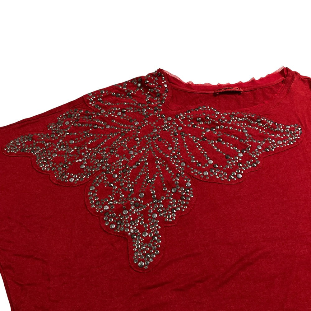 ヴィヴィアンタム レーススタッズドルマンスリーブカットソー