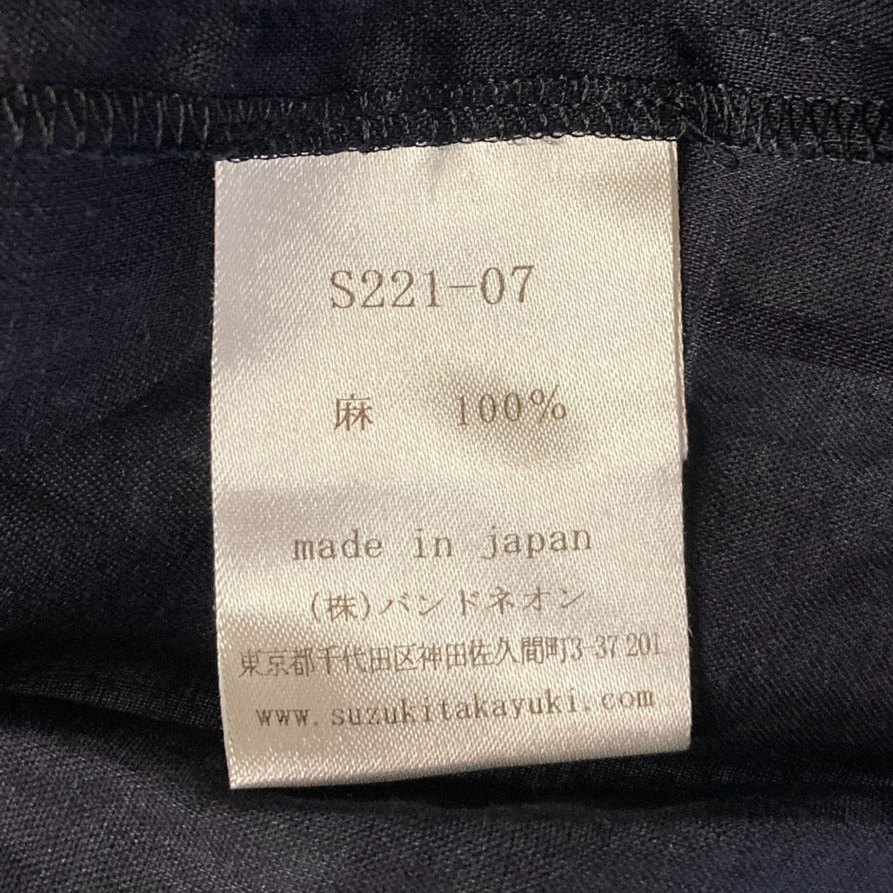 スズキタカユキ リネンノースリーブギャザーブラウス