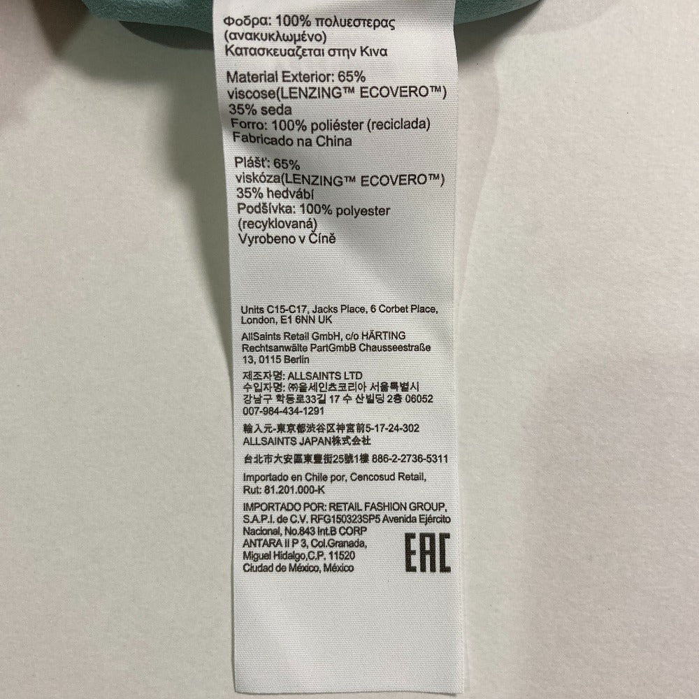 オールセインツ ETTA シルクブレンドドレス