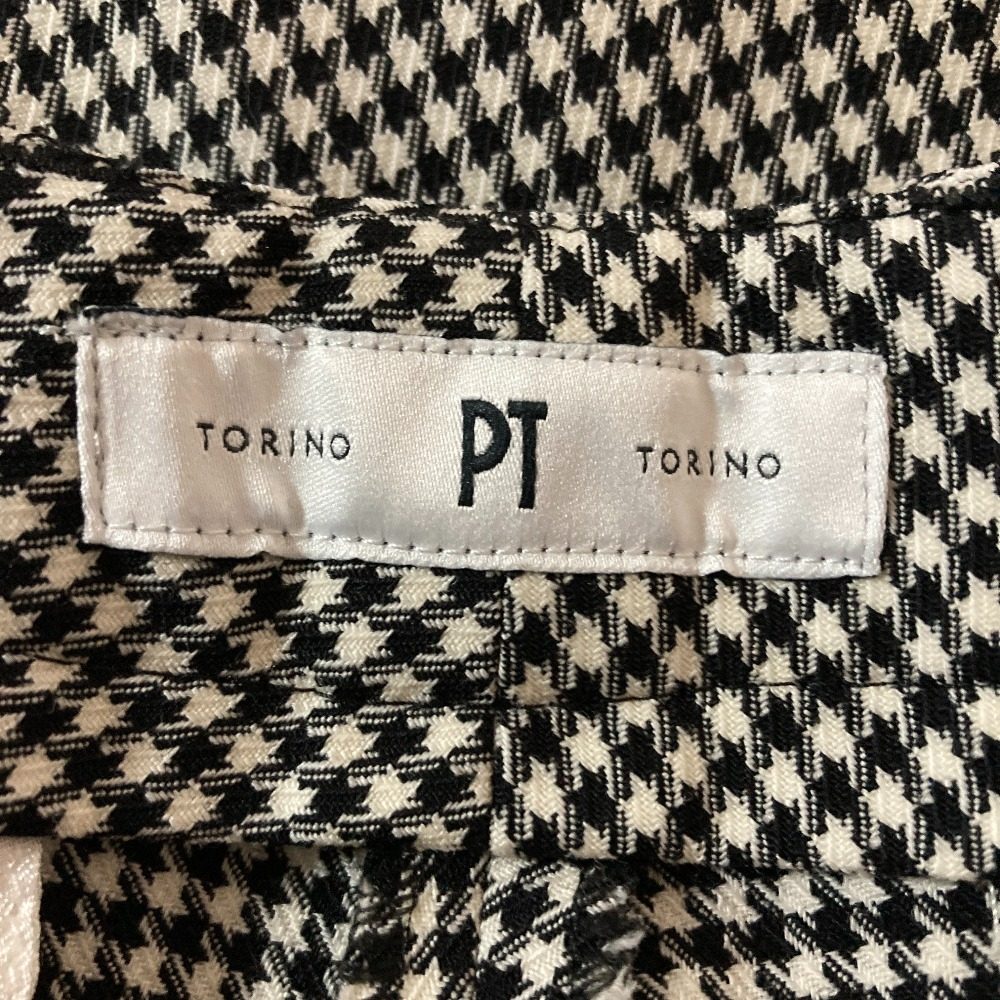 PT TORINO 千鳥柄ストレッチフレアパンツ