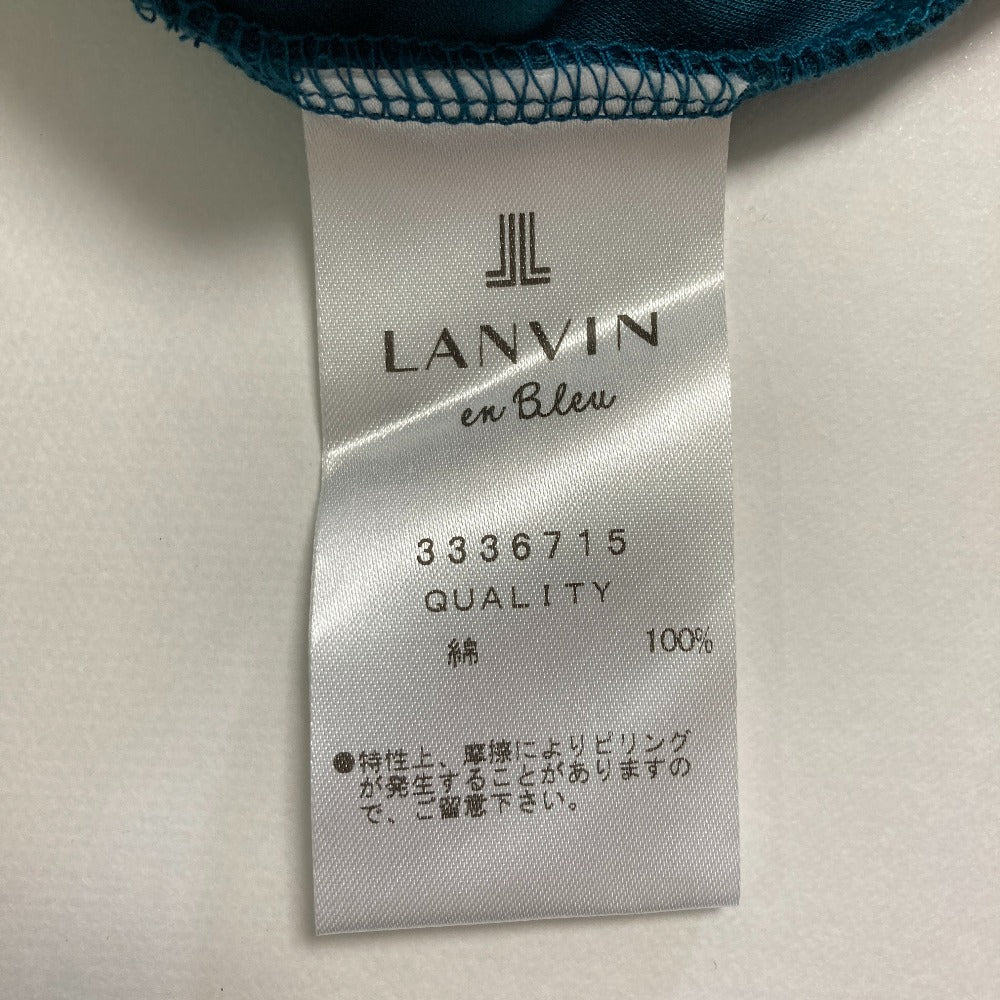 ランバンオンブルーアシンメトリーノースリーブチュニックカットソー