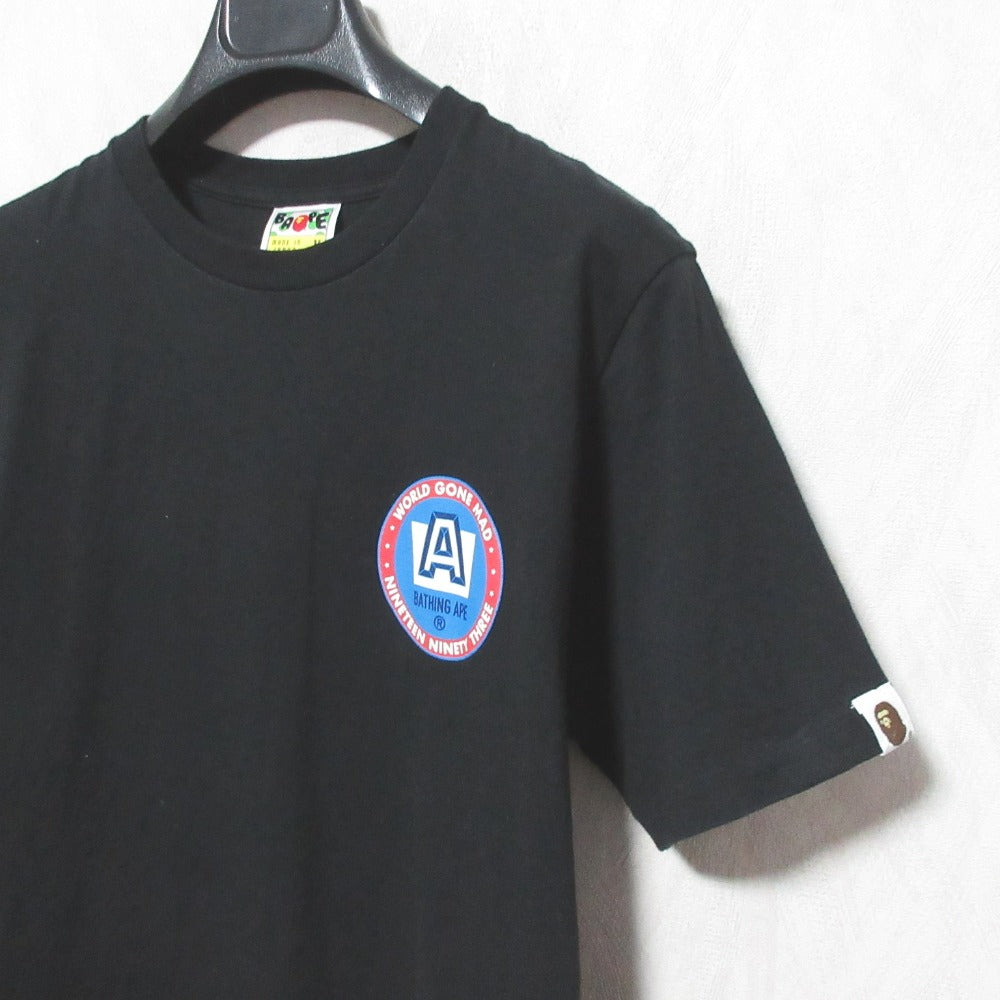 アベイシングエイプ WORLD GONE MAD コットンTシャツ