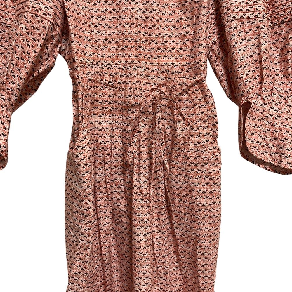 マメクロゴウチ Crane Pattern Hand Printed ワンピース