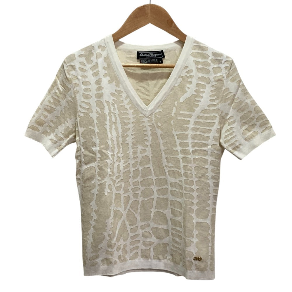 サルヴァトーレ フェラガモ ジャガードニットカットソー