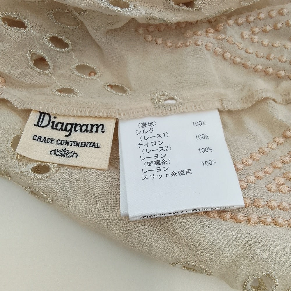 ダイアグラム 刺繍シルクブラウス