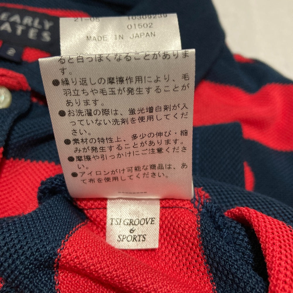 パーリーゲイツ ボーダー コットン半袖ポロシャツ