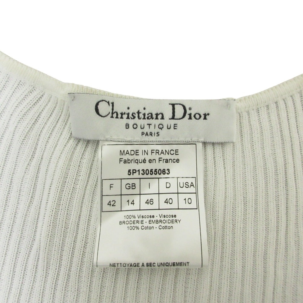 クリスチャンディオール クロシェデザインリブタンクトップ