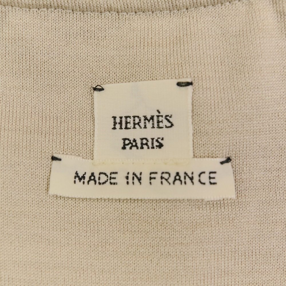 エルメス ダブルシルクジャージー コットンドローストリングドレス