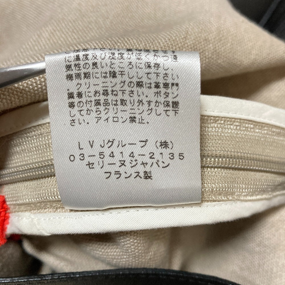 セリーヌ シルクリネン ラムレザー ノースリーブワンピース