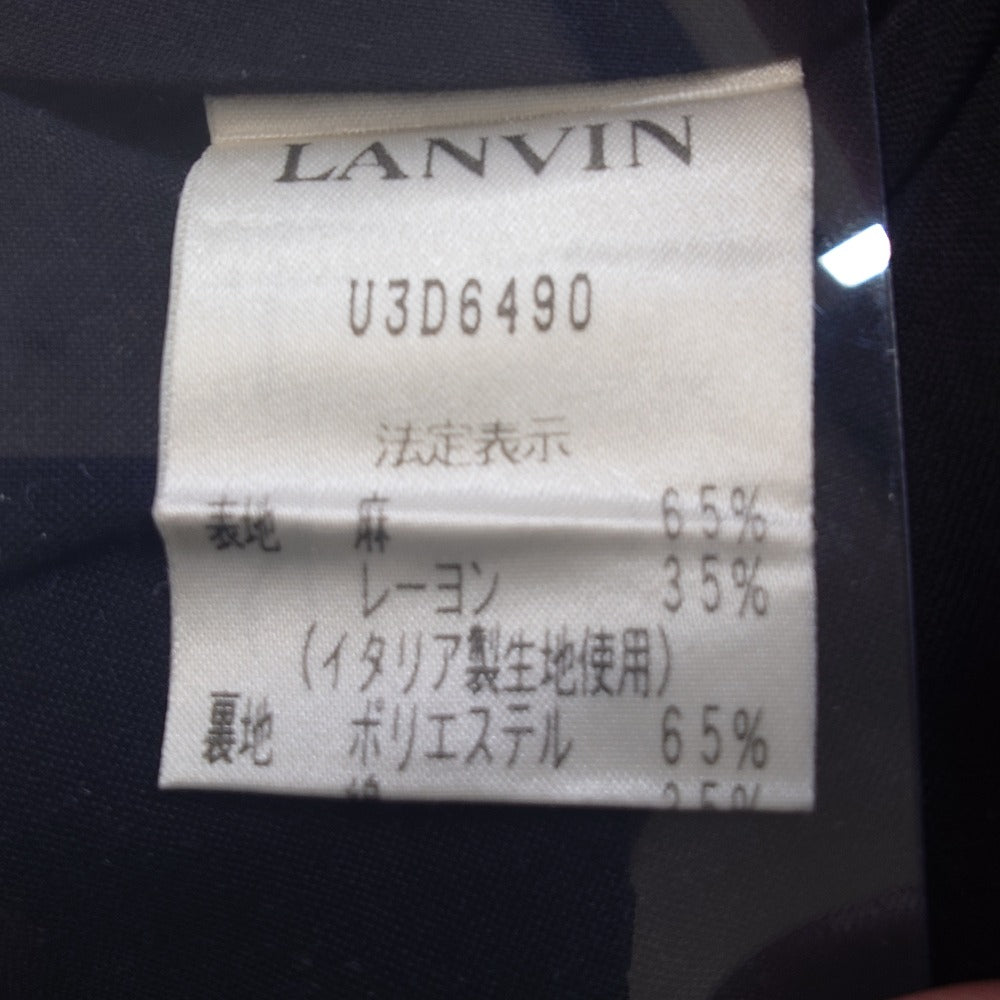 ランバンコレクション ヘリンボーンノースリーブワンピース